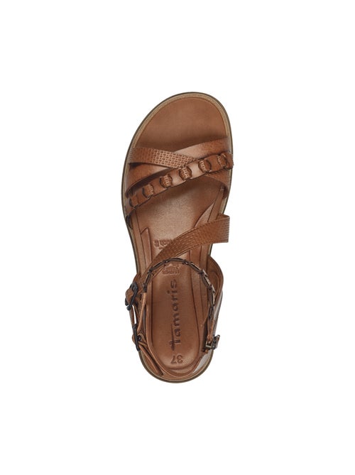 Sandales Plate Cuir Tamaris - Kiabi