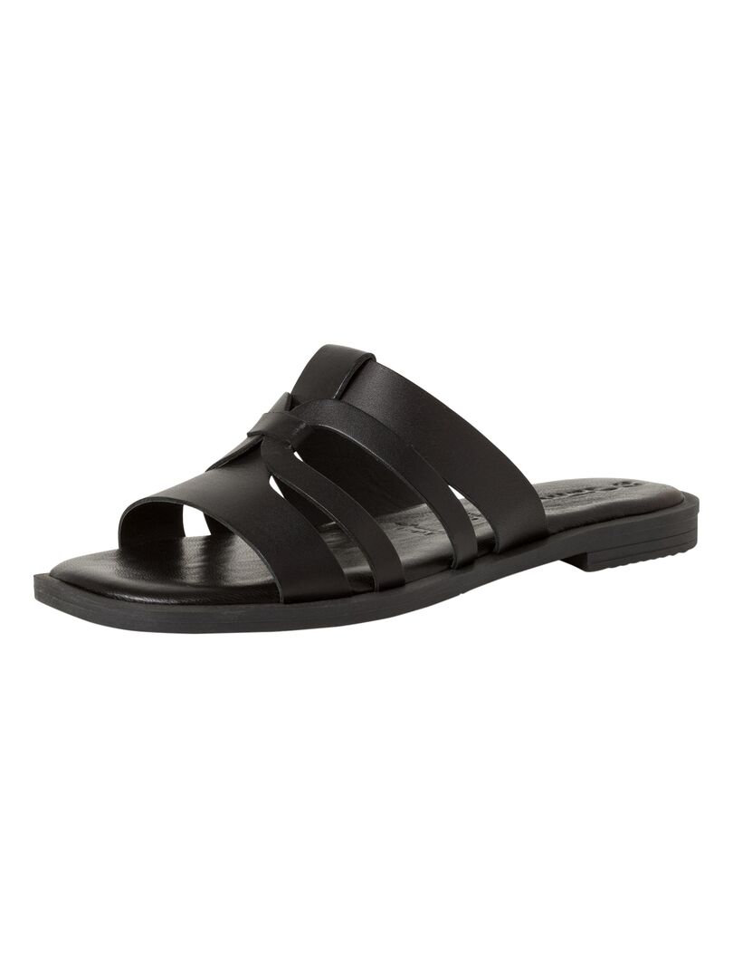 Sandales Tamaris Noires Taille 38 - Talon 7 Cm Velours Aspect Cuir Occasion