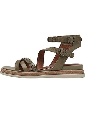Sandales Plate Cuir Tamaris