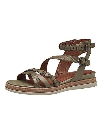 Sandales Plate Cuir Tamaris