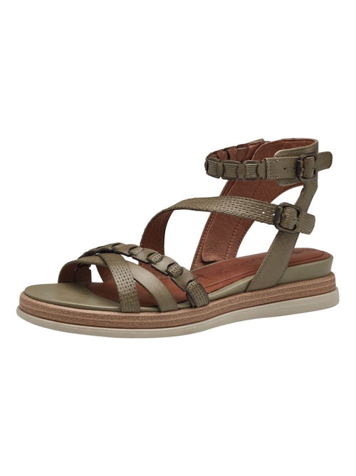 Sandales Plate Cuir Tamaris - Kiabi