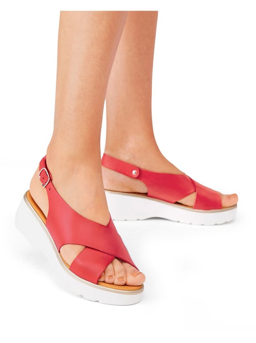 Sandales plateforme à brides croisées - Afibel - Kiabi