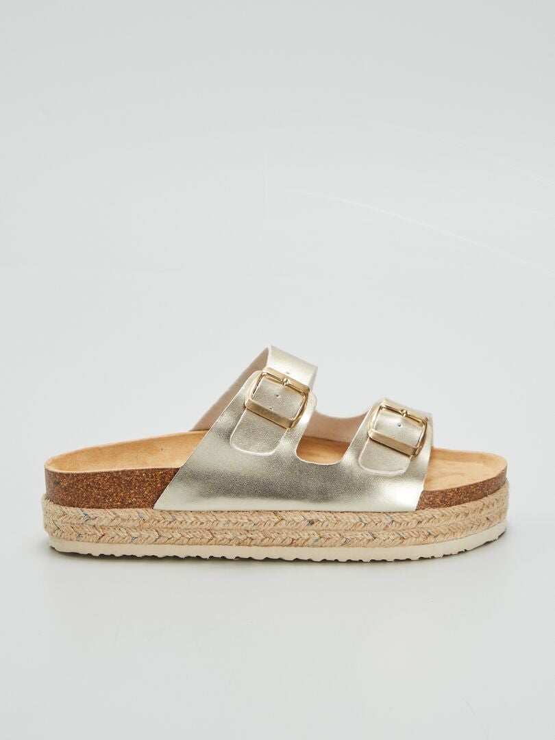 sandales plateforme doré