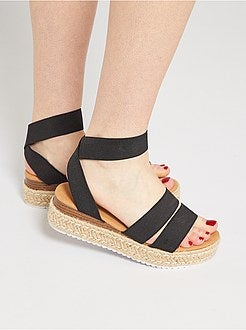 Basket femme en cuir véritable talon compensé dernière tendance mode