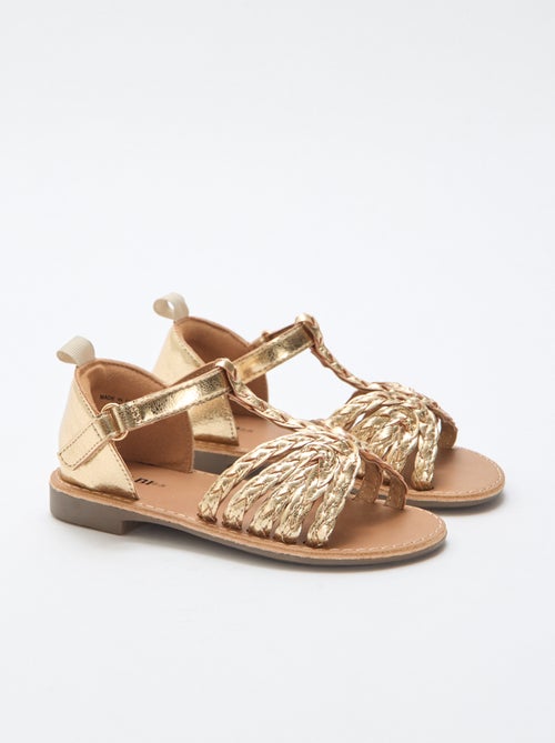 Sandales plates à bride et lanières tressées - Kiabi