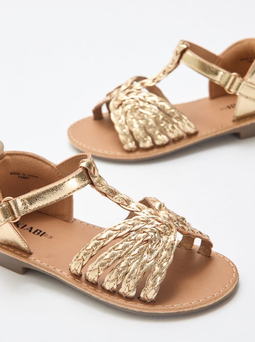 Sandales plates à bride et lanières tressées - Kiabi