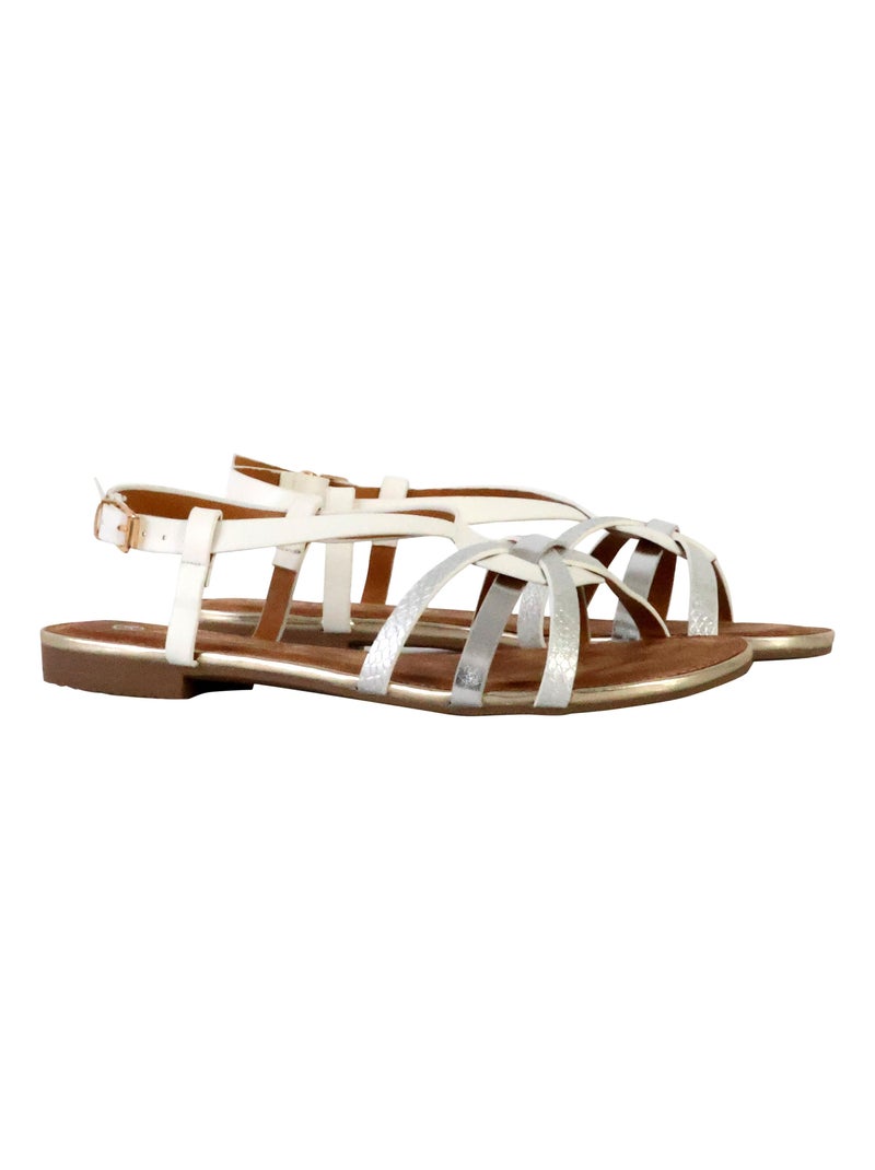 Sandales Plates à Bride The Divine Factory Blanc - Kiabi