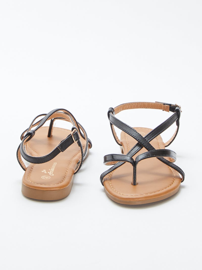 Sandales plates à brides NOIR - Kiabi