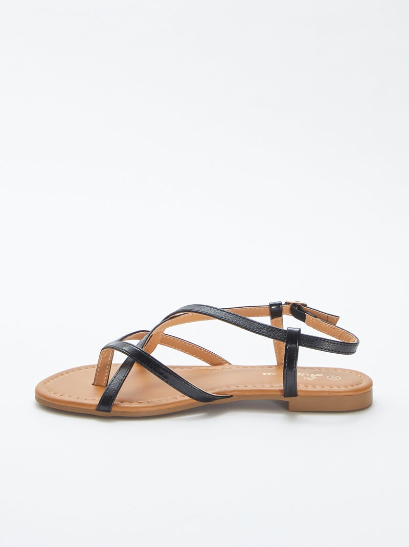 Sandales plates à brides NOIR - Kiabi