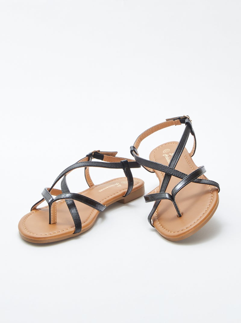 Sandales plates à brides NOIR - Kiabi