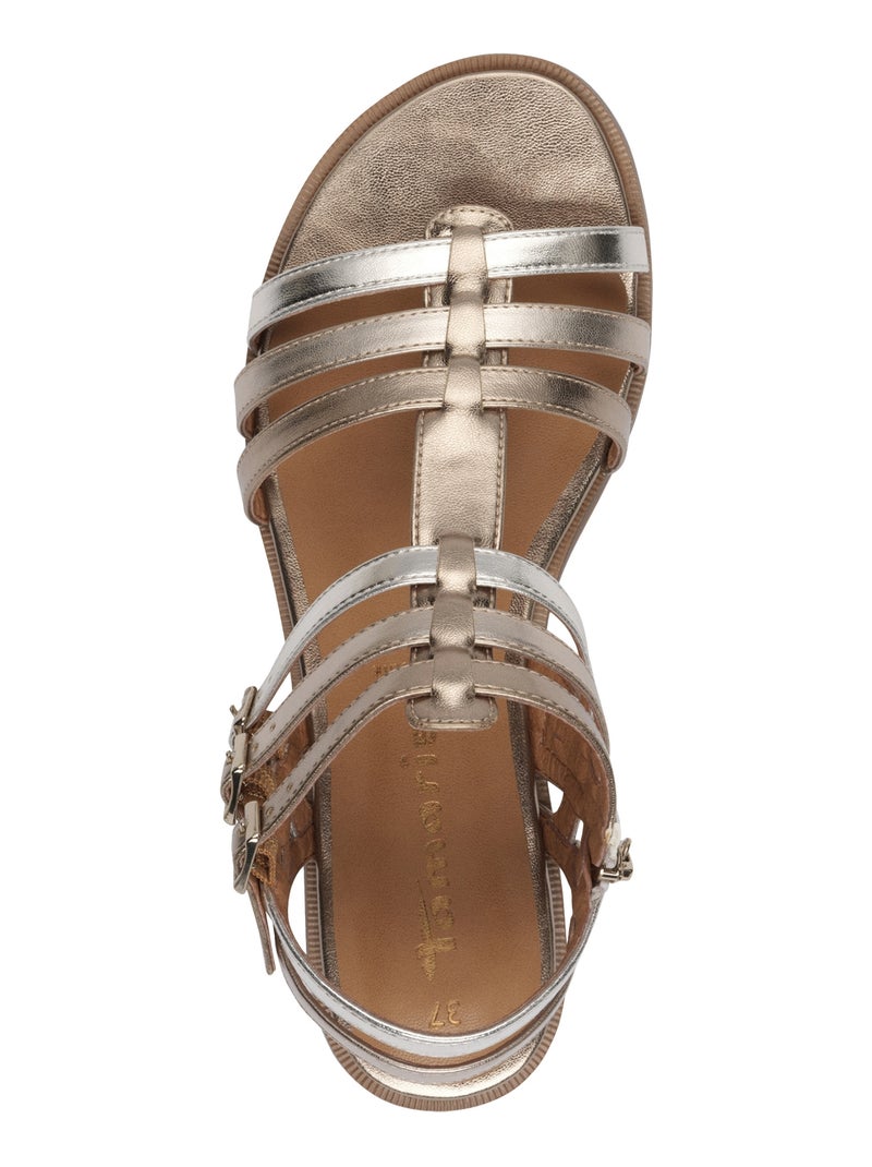 Sandales Plates à Brides Tamaris Bronze - Kiabi