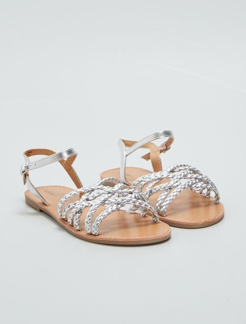 Sandales plates à brides tressées - Kiabi