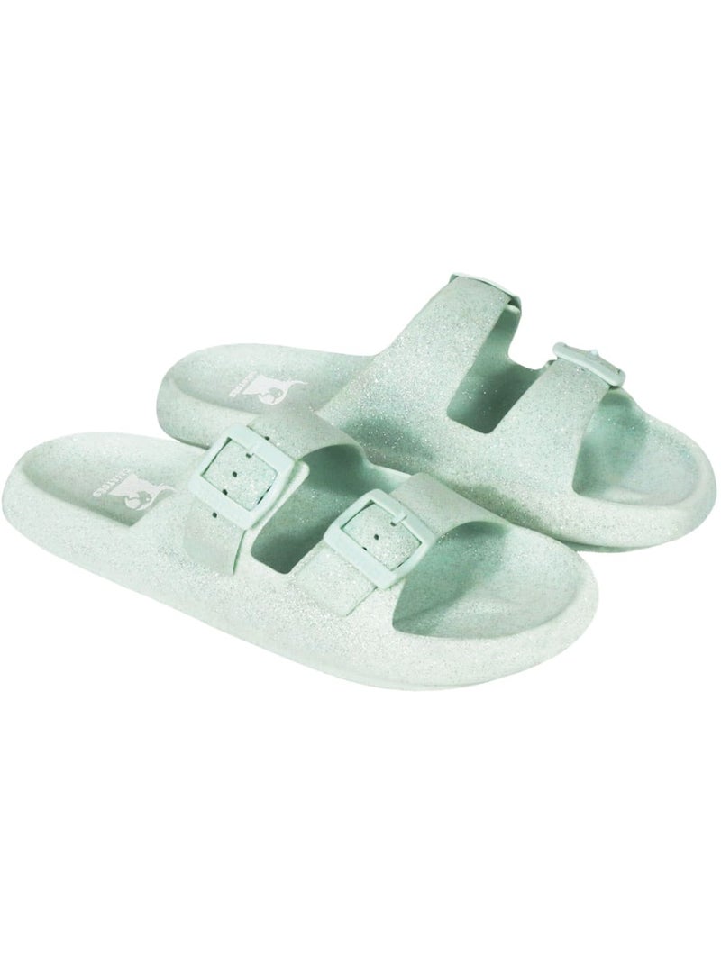 Sandales plates à paillette Enfant Gris nuage - Kiabi