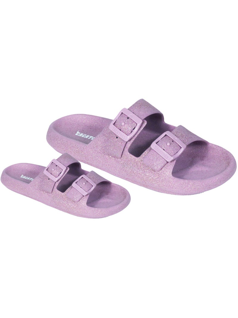 Sandales plates à paillette Enfant Lavande - Kiabi