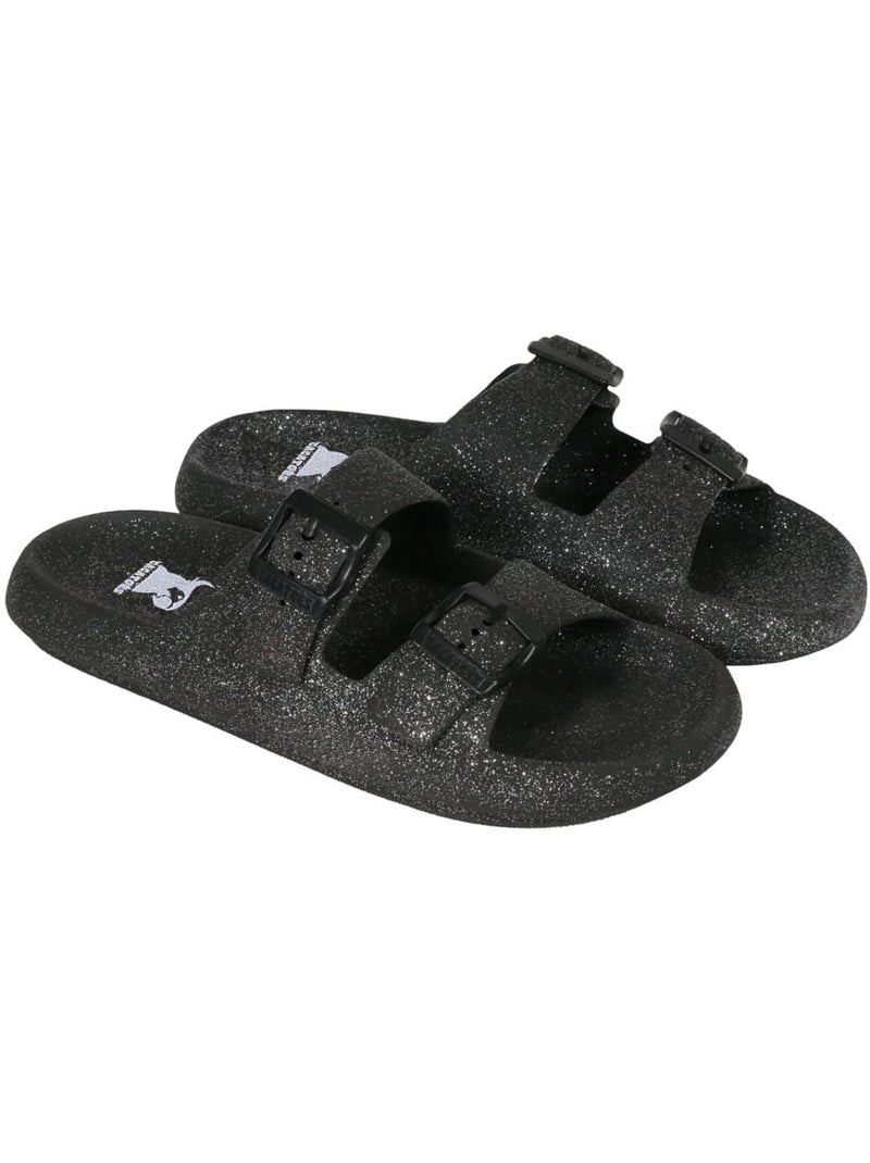 Sandales plates à paillette Enfant Noir - Kiabi