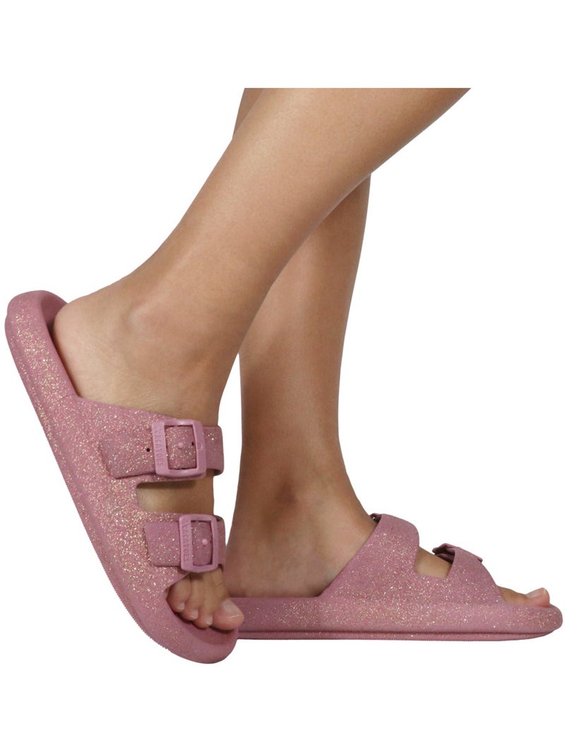 Sandales plates à paillette Enfant Rose - Kiabi