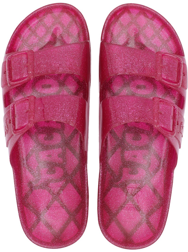 Sandales plates à paillette Femme ANJO GLITTER Framboise - Kiabi