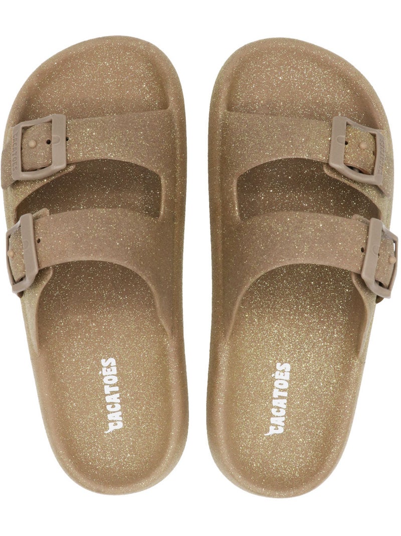 Sandales plates à paillette femme jessy glitter Cuivre clair - Kiabi
