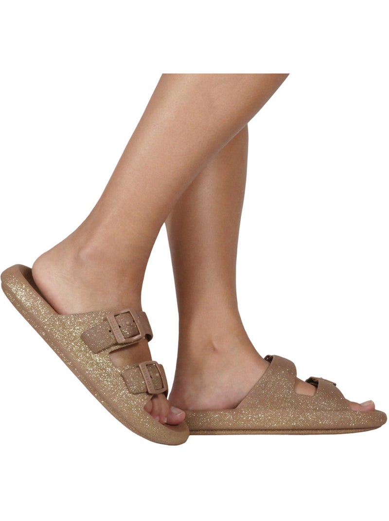 Sandales plates à paillette femme jessy glitter Cuivre clair - Kiabi