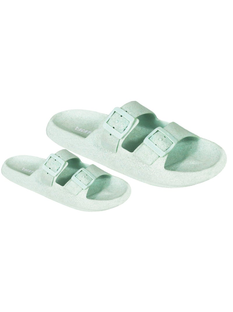 Sandales plates à paillette Femme JESSY GLITTER Gris nuage - Kiabi