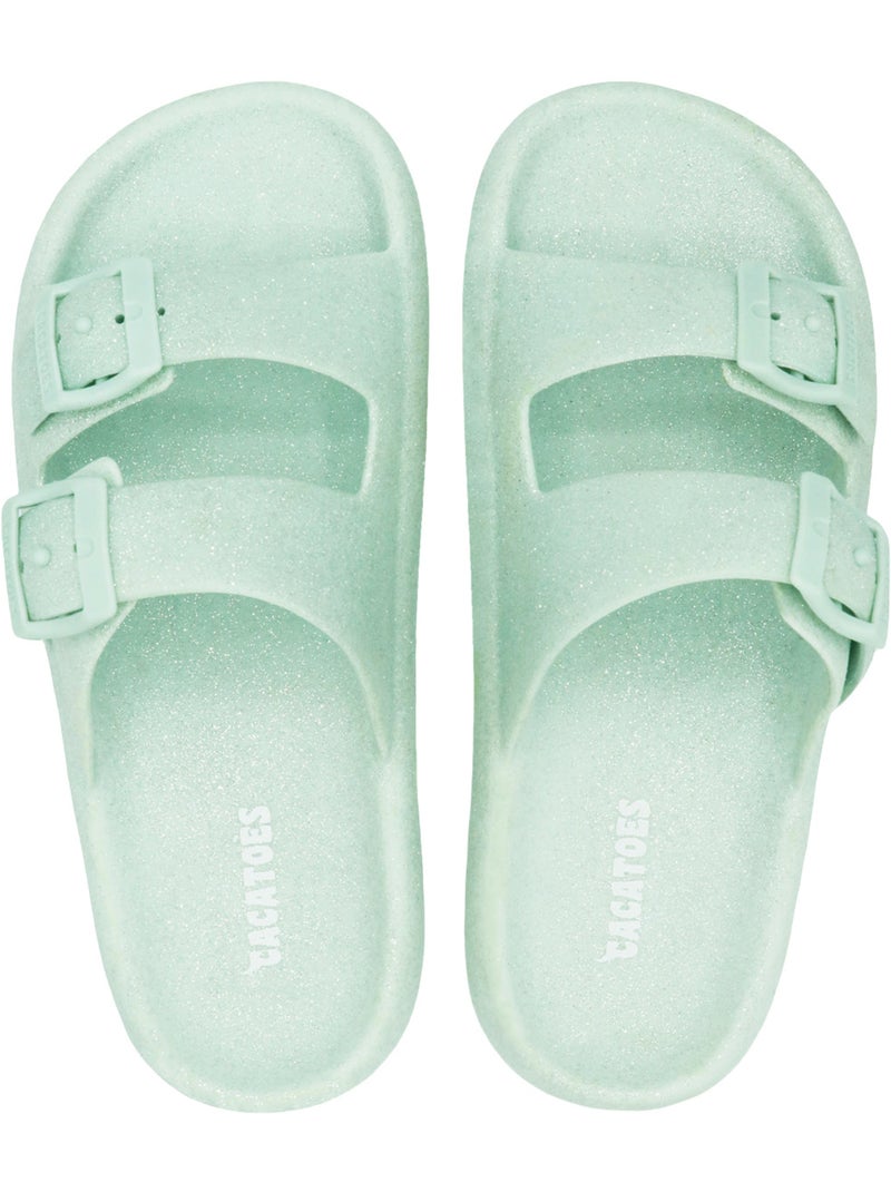 Sandales plates à paillette Femme JESSY GLITTER Gris nuage - Kiabi