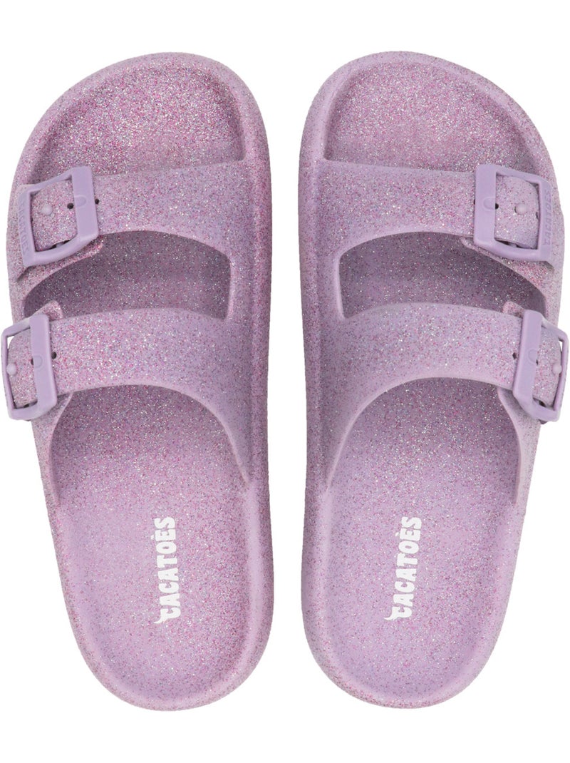 Sandales plates à paillette Femme JESSY GLITTER Lavande - Kiabi
