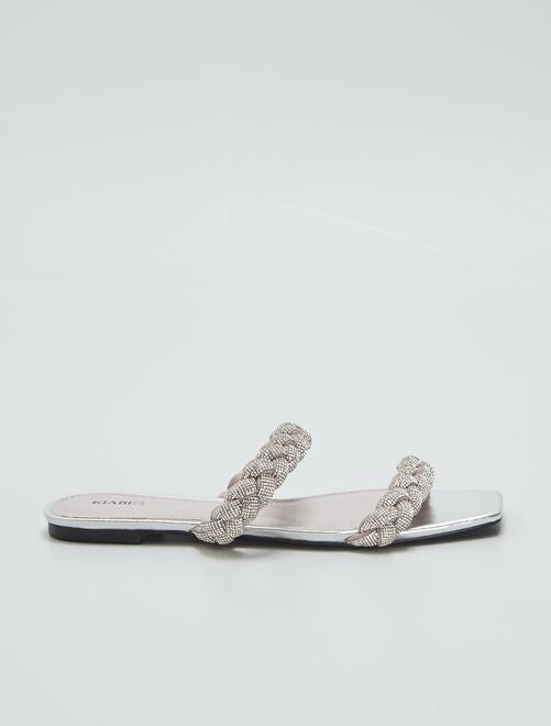 Sandales plates à strass - Kiabi
