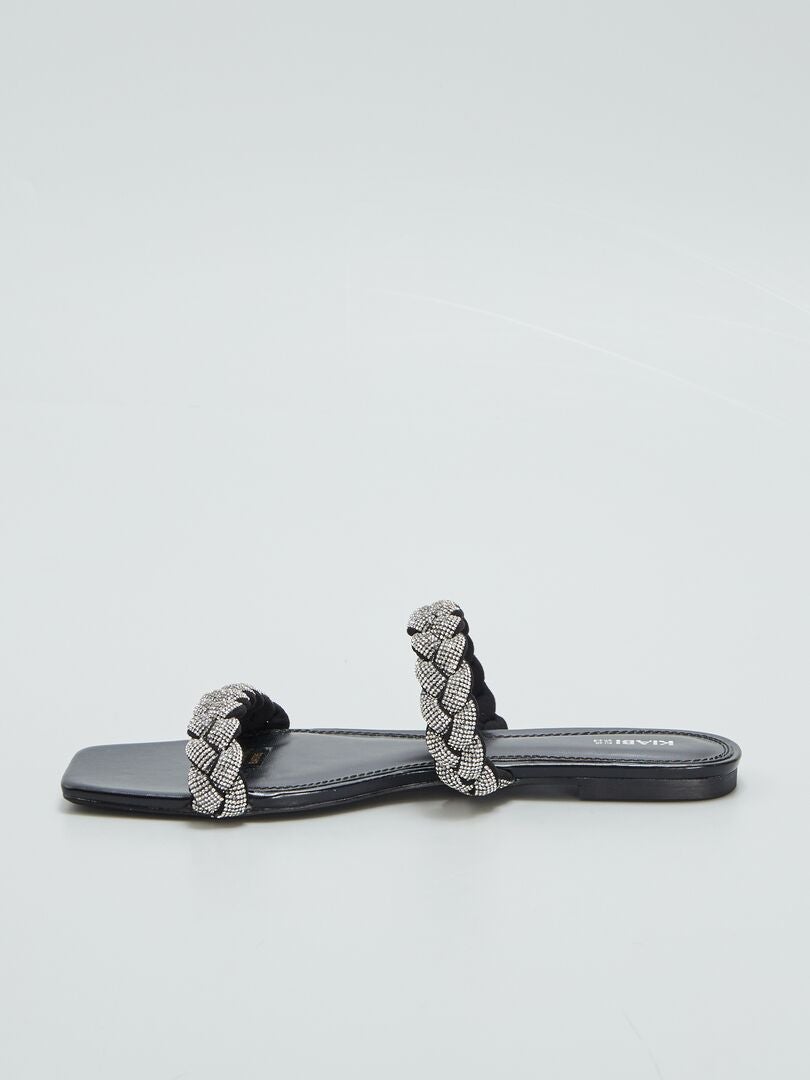 sandales plates strass