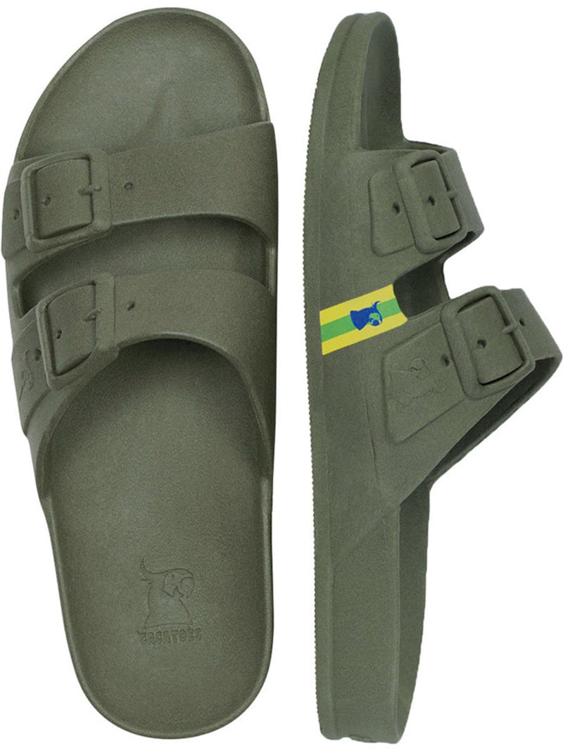 Sandales plates Adulte BANGO Kaki foncé - Kiabi