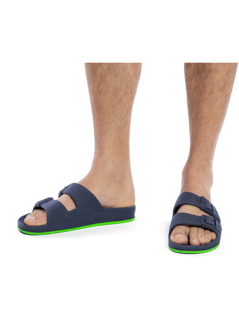 Sandales plates Adulte Bleu roi/Vert fluo - Kiabi