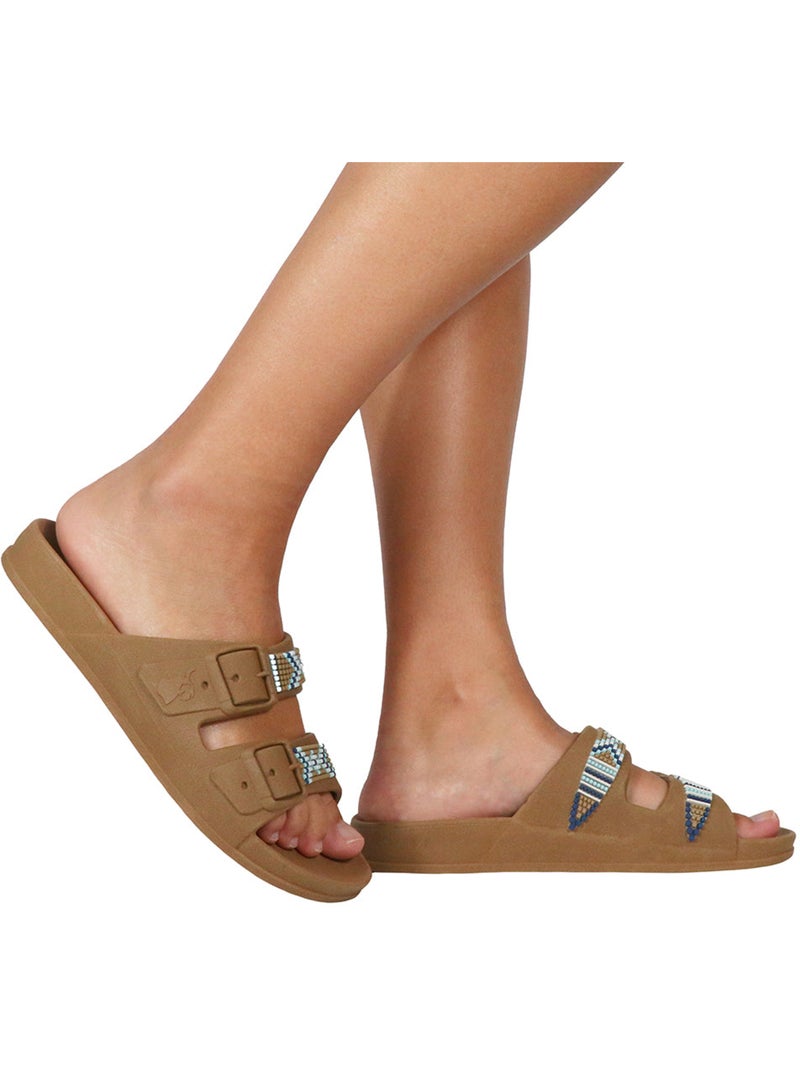 Sandales plates Adulte Camel - Kiabi