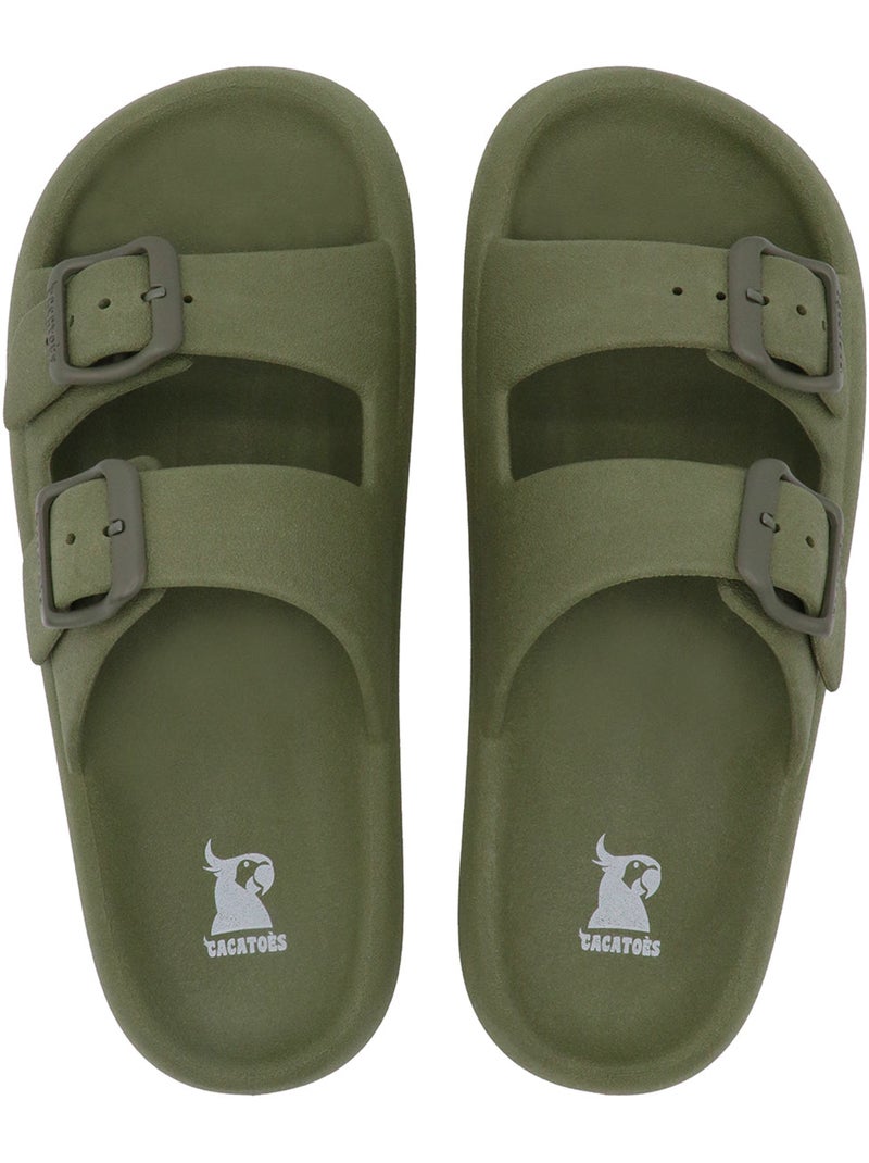 Sandales plates Adulte JESSY CLASSIC Kaki foncé - Kiabi