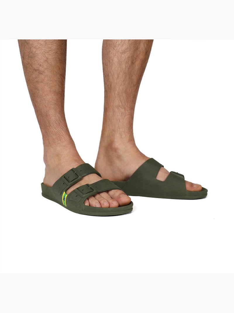 Sandales plates Adulte Kaki foncé - Kiabi