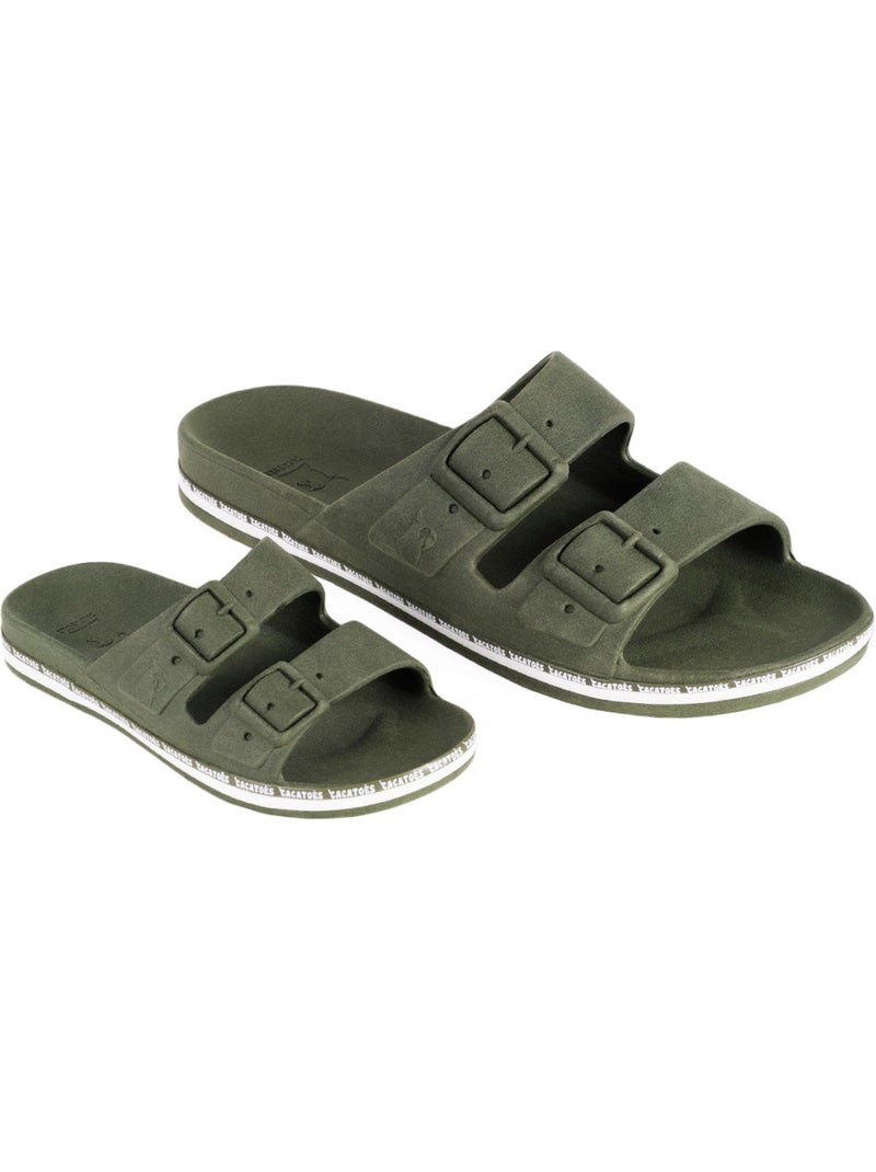 Sandales plates Adulte Kaki foncé - Kiabi