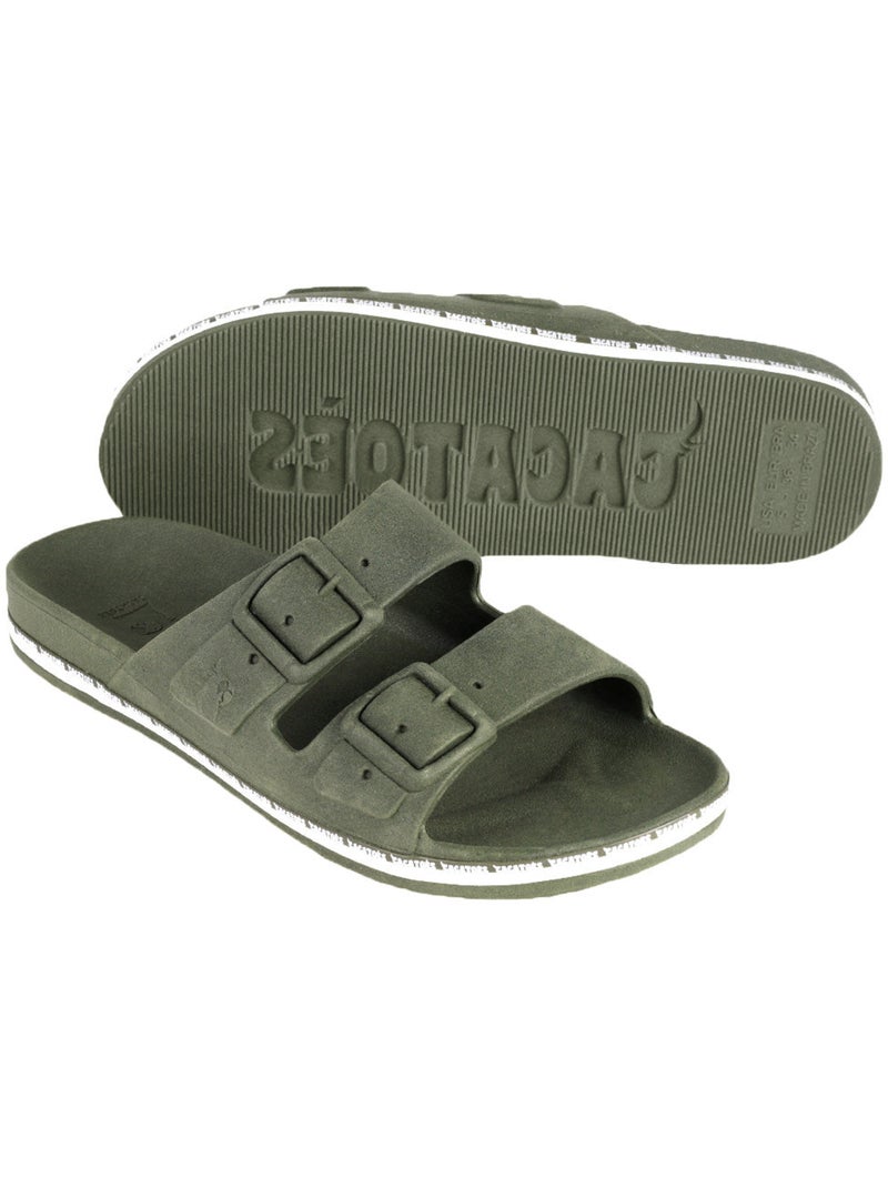 Sandales plates Adulte Kaki foncé - Kiabi