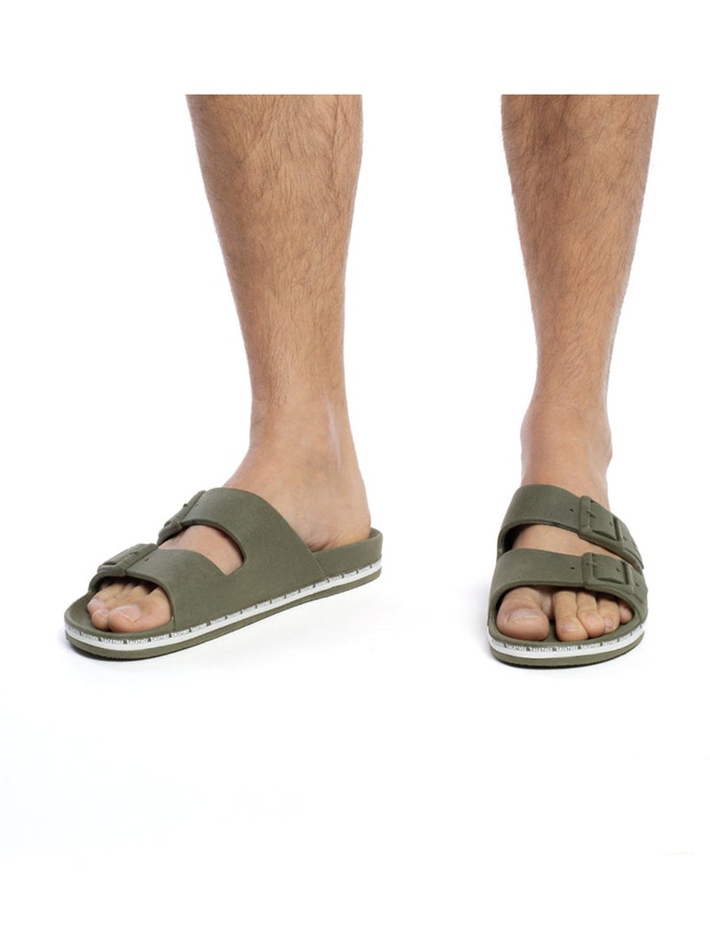 Sandales plates Adulte Kaki foncé - Kiabi