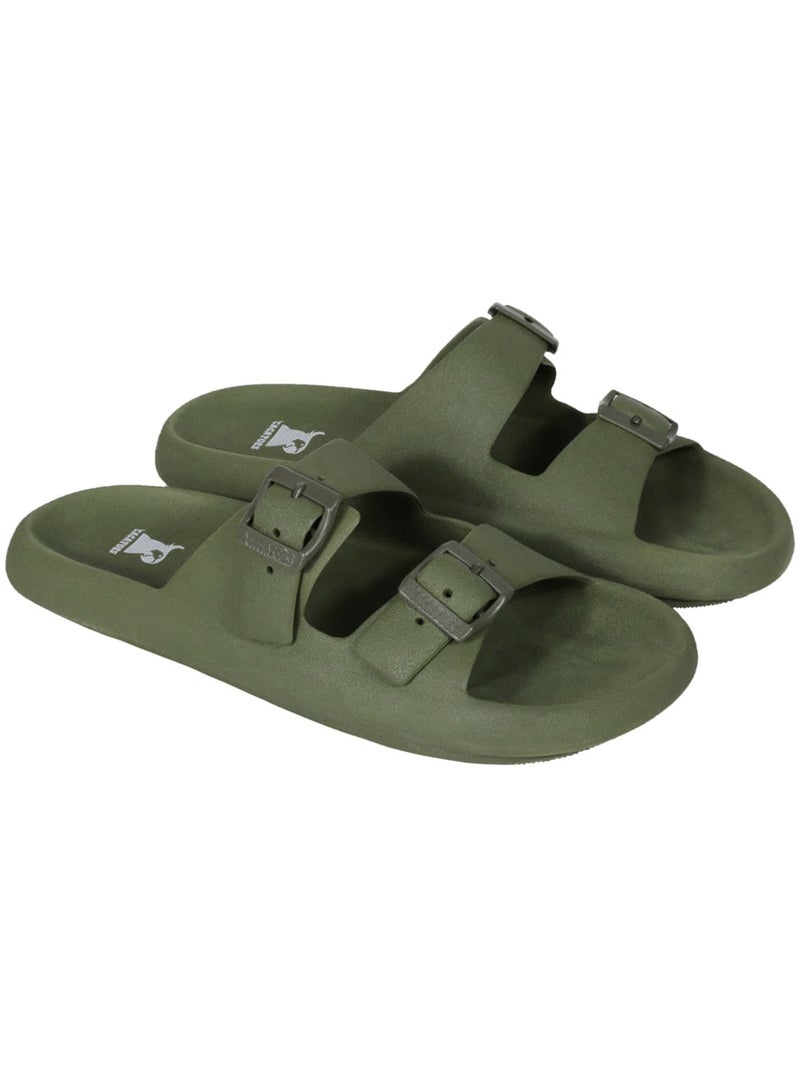 Sandales plates Adulte Kaki foncé - Kiabi