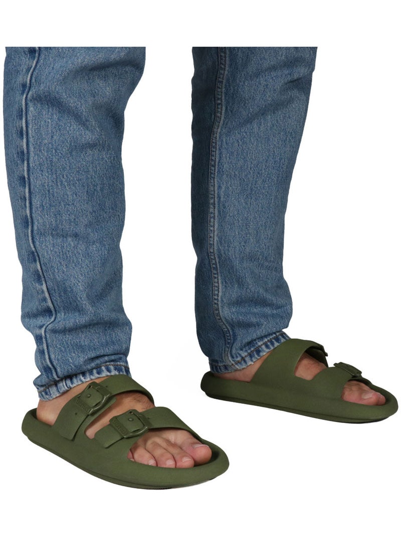 Sandales plates Adulte Kaki foncé - Kiabi