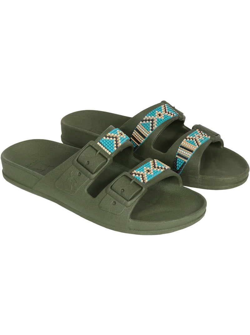 Sandales plates Adulte Kaki foncé - Kiabi