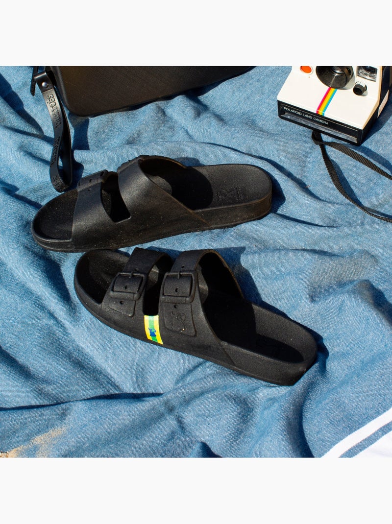 Sandales plates Adulte Noir - Kiabi