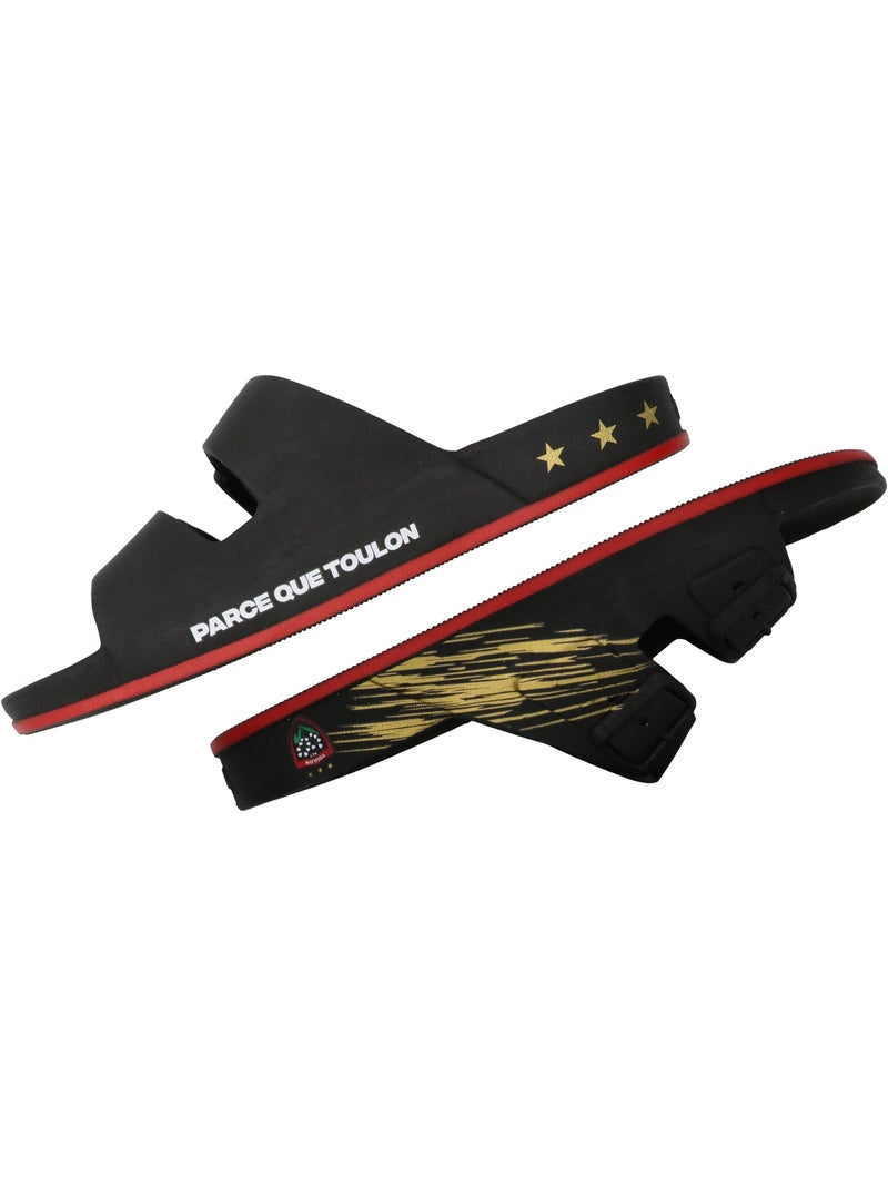 Sandales plates Adulte Noir Rouge - Kiabi