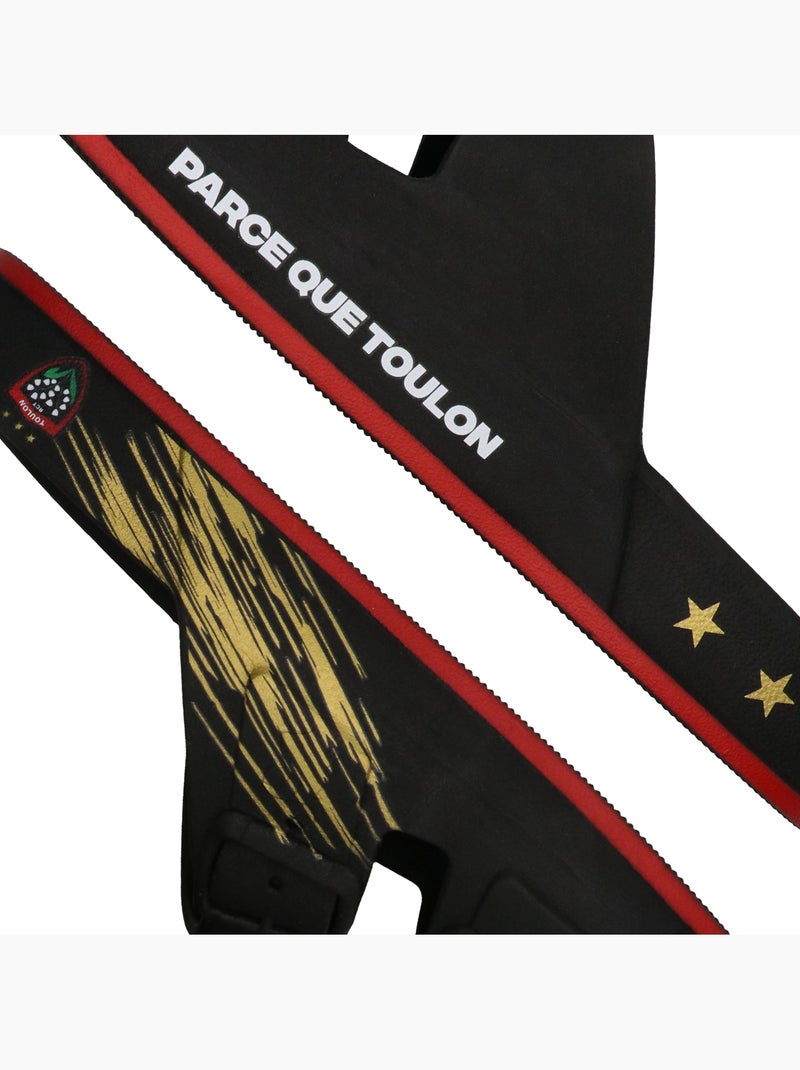 Sandales plates Adulte Noir Rouge - Kiabi