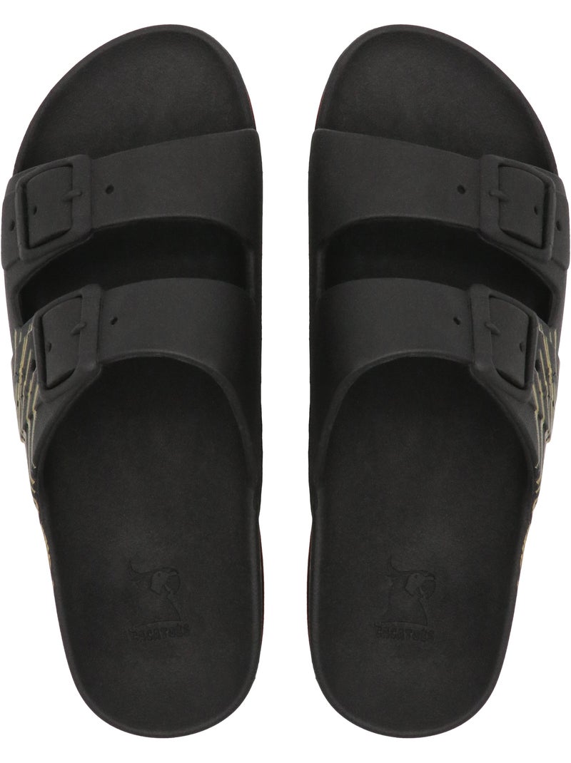 Sandales plates Adulte Noir Rouge - Kiabi