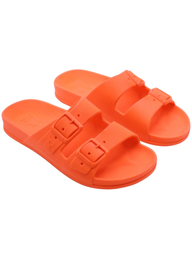 Sandales plates Adulte Orange fluo - Kiabi