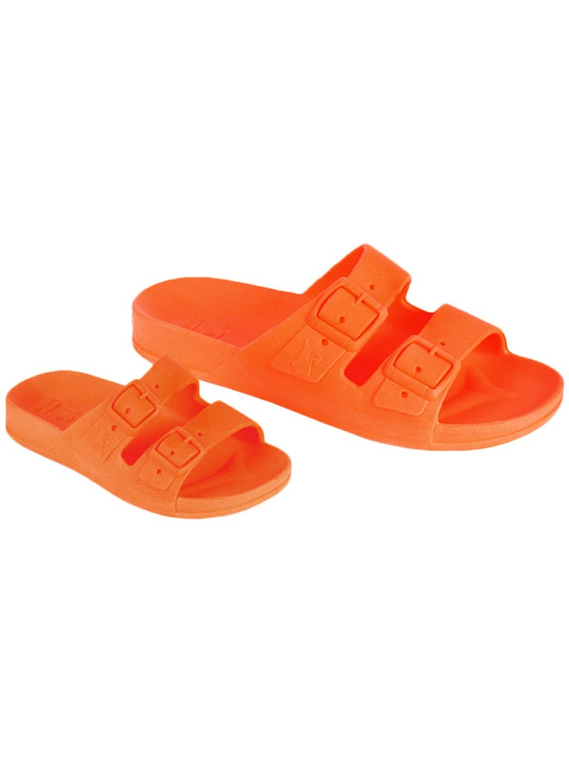 Sandales plates Adulte Orange fluo - Kiabi