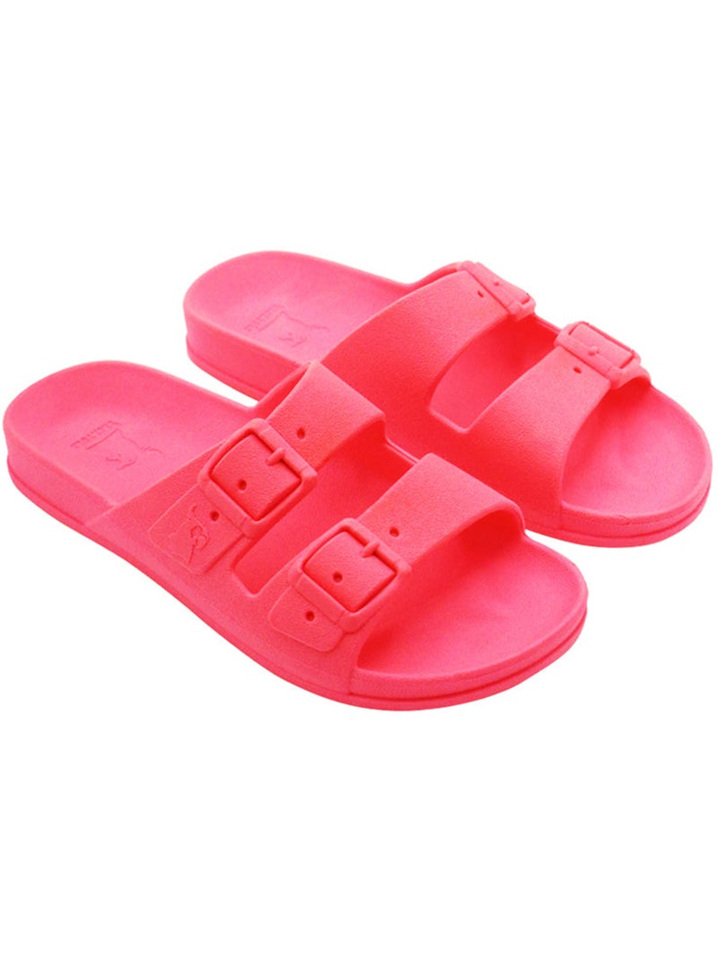 Sandales plates Adulte Rose fluo - Kiabi
