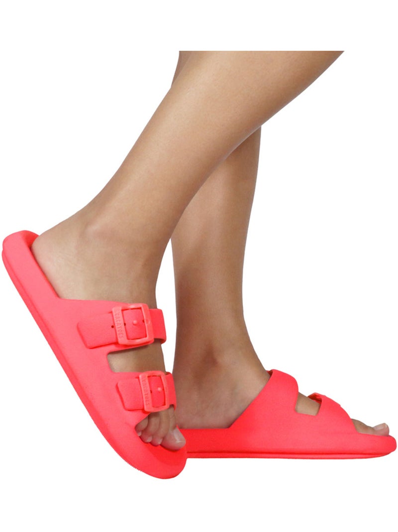 Sandales plates Adulte Rose fluo - Kiabi