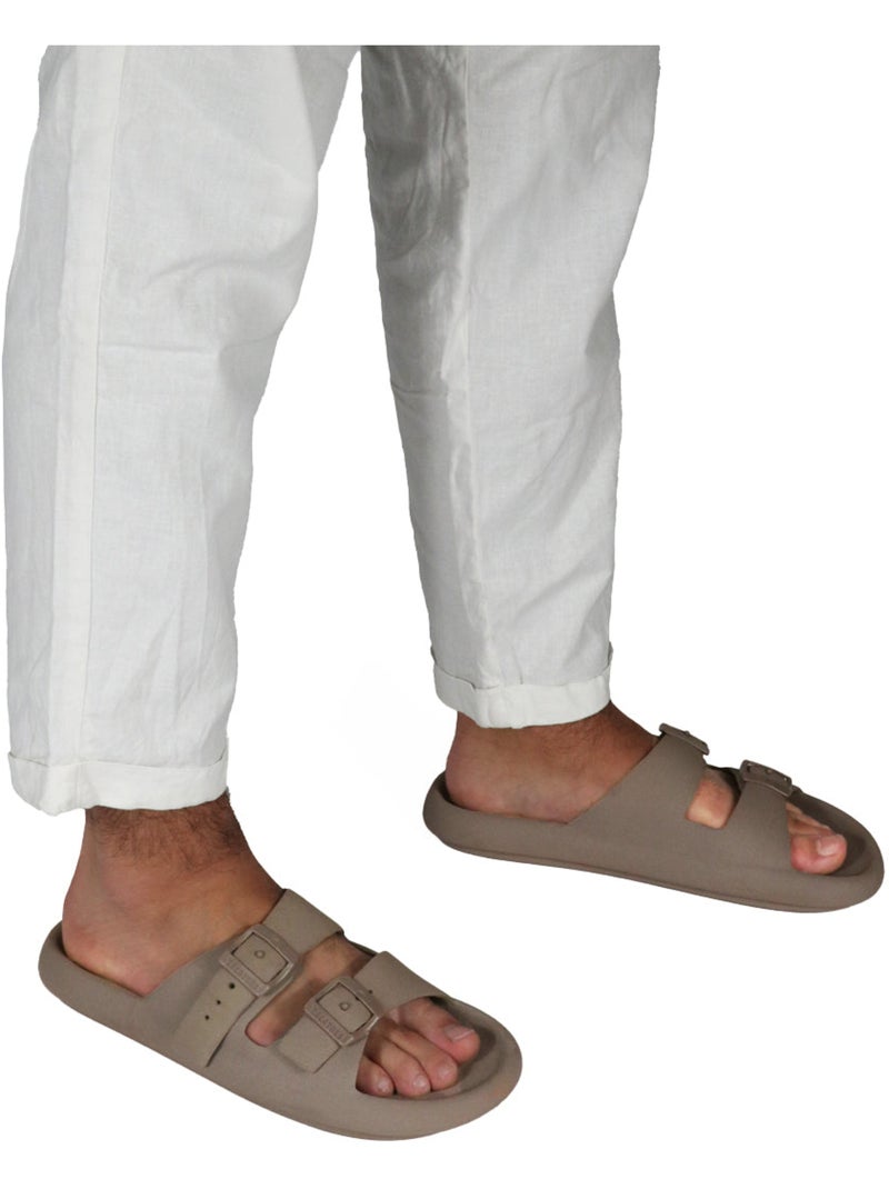 Sandales plates Adulte Taupe - Kiabi