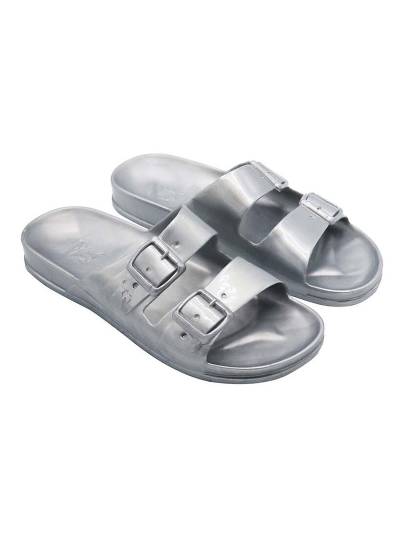 Sandales plates Anjo Metallic Cacatoès Argent - Kiabi