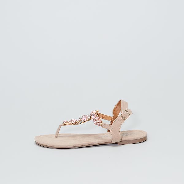 sandales plates beige